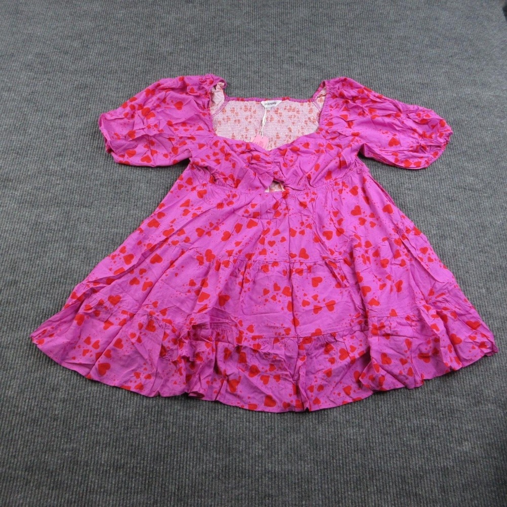 Proud Poppy Dress Womens US 22 Pink Fit & Flare Mini Sweetheart Smocked NWT